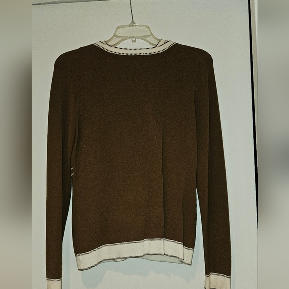 Ann Taylor LOFT - Brown/Cream, 2 piece Cardigan (M) and Shell (S). - Picture 2 of 5